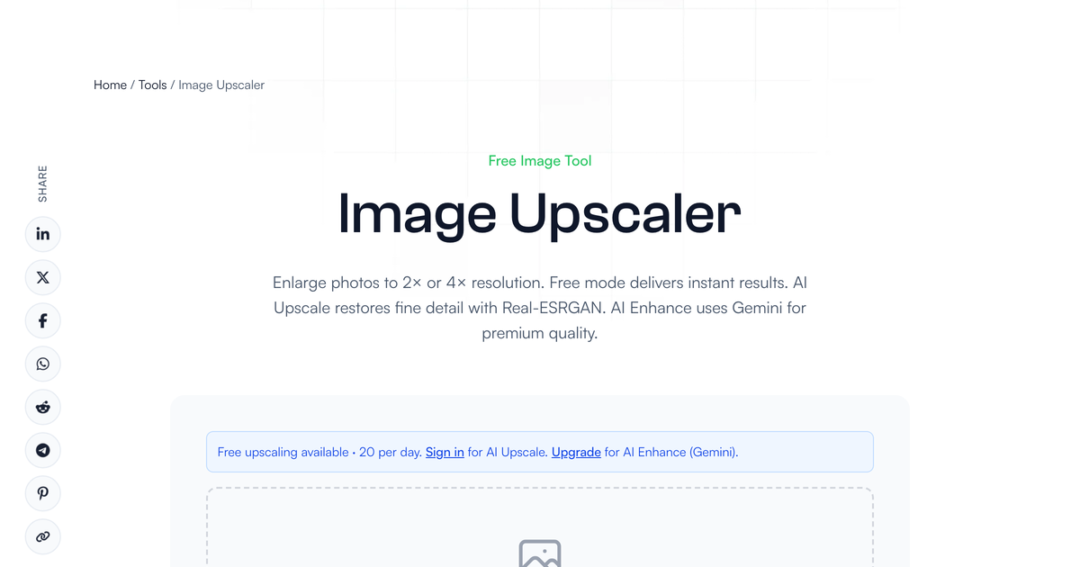 Free AI Image Upscaler - Enlarge Photos to 2x or 4x | DigitalCoding