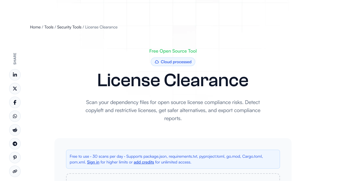 License Clearance - Open Source License Compliance Scanner | DigitalCoding