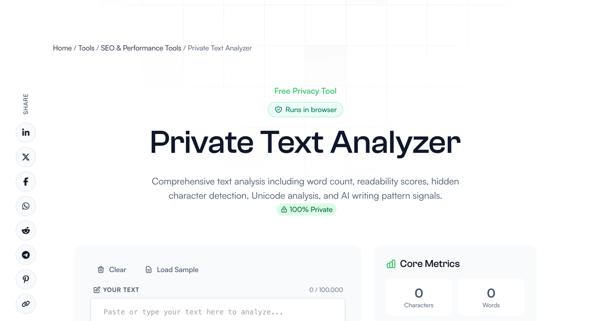 Free Private Text Analyzer - Word Count, Readability & AI Detection ...