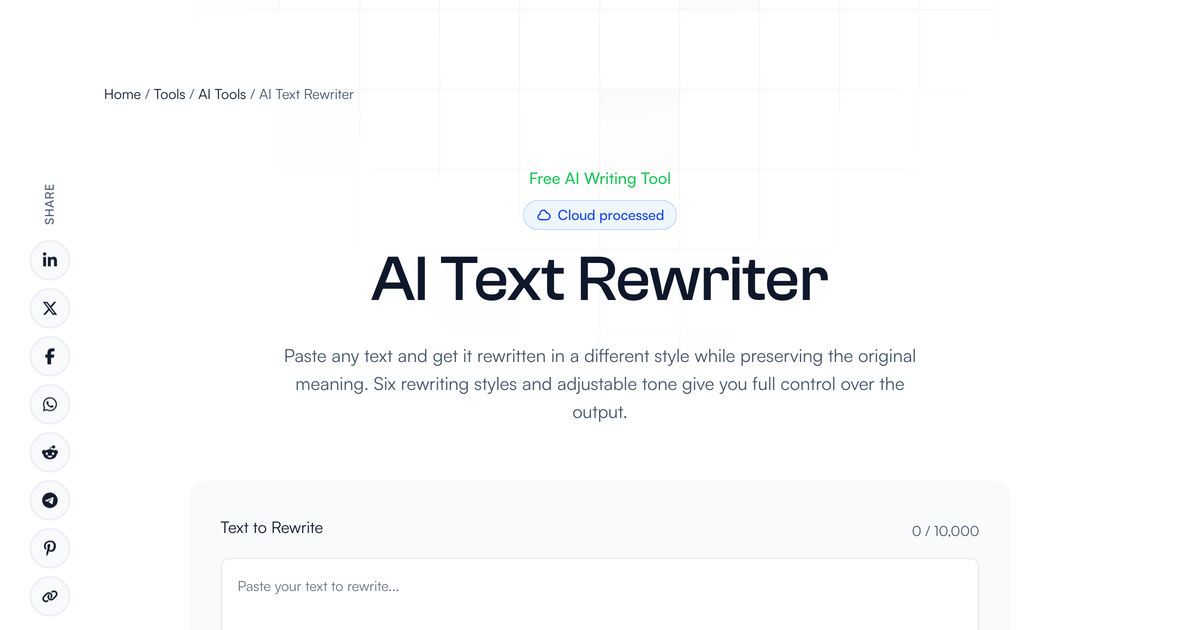 AI Text Rewriter - Free Online Tool | DigitalCoding