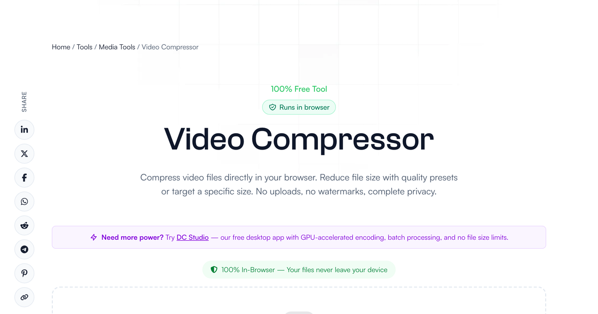 Free Video Compressor - Compress Videos in Your Browser | DigitalCoding